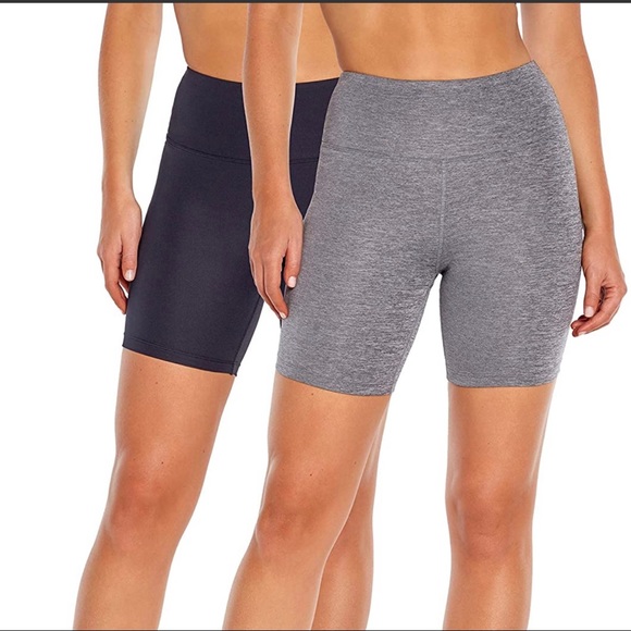 NEW Bally  Fitness Women's High Rise 7" Bike Shorts -2 Pack Size Small - Picture 1 of 8